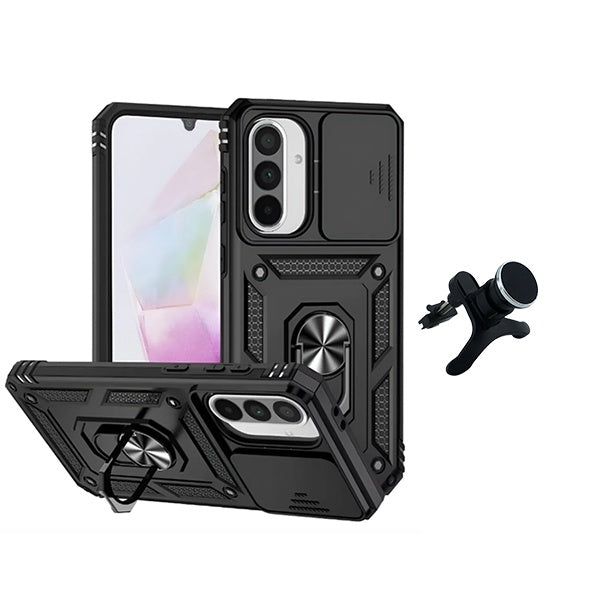 Kit Suporte Reforçado + Capa Magnetic Slide Window PHONECARE Para Samsung Galaxy A17 5G - Preto