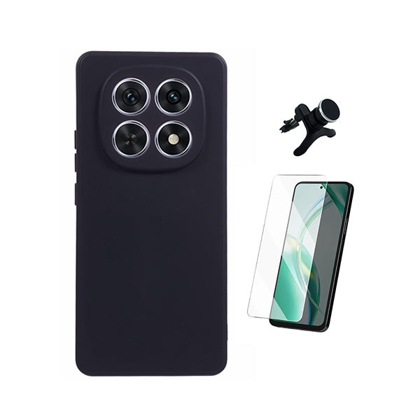 Kit Vidro Clearglass + Capa Silicone Líquido + Suporte Reforçado PHONECARE Para Xiaomi Redmi Note 15 5G - Preto