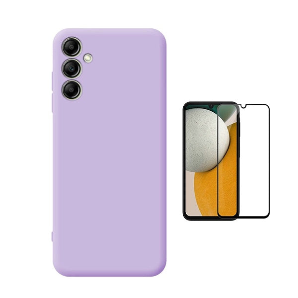 Kit Vidro Temperado + Capa Silicone Líquido Para Samsung Galaxy A16 5G - Roxo