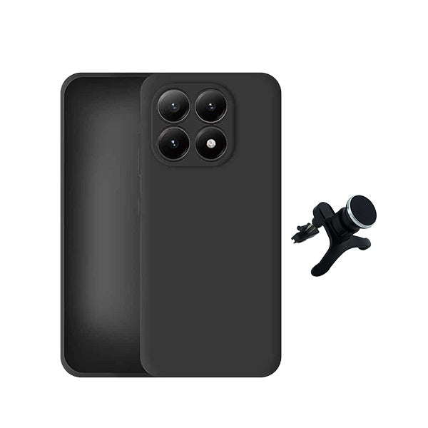 Kit Suporte Magnético Reforçado + Capa Silicone Líquido PHONECARE Para Xiaomi 17 5G - Preto