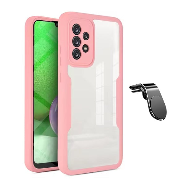 Kit Capa Anti-Crash 360 Protection + Suporte Magnético L Phonecare Para Samsung Galaxy A52 - Rosa