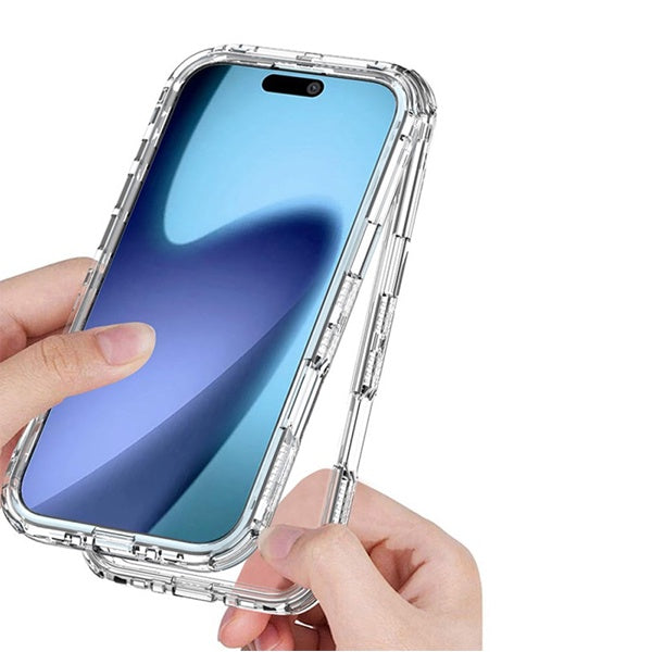 Kit Capa 360° Impact Protection + 1 Gripholder + 1 Suporte PHONECARE Para Apple iPhone 17 Air - Transparente/Branco