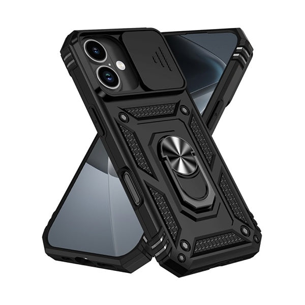 Kit Vidro + Capa Magnetic Slide Window + Suporte Magnético PHONECARE Para Apple iPhone 17 - Preto
