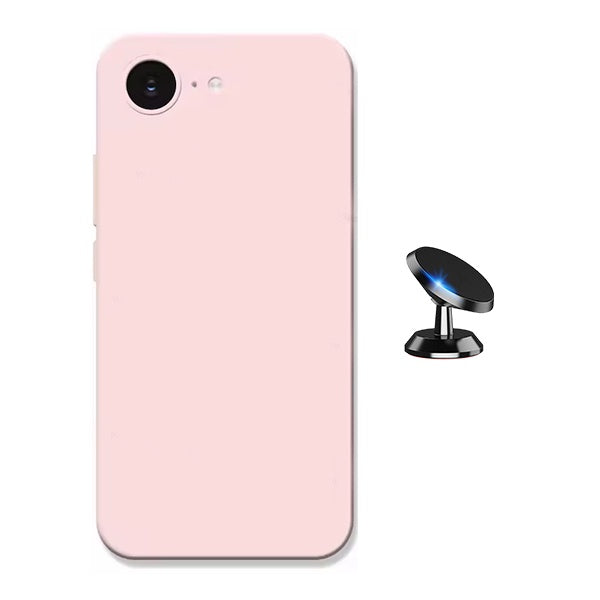 Kit Suporte Magnético + Capa Silicone Líquido PHONECARE Para Apple iPhone 17e - Rosa