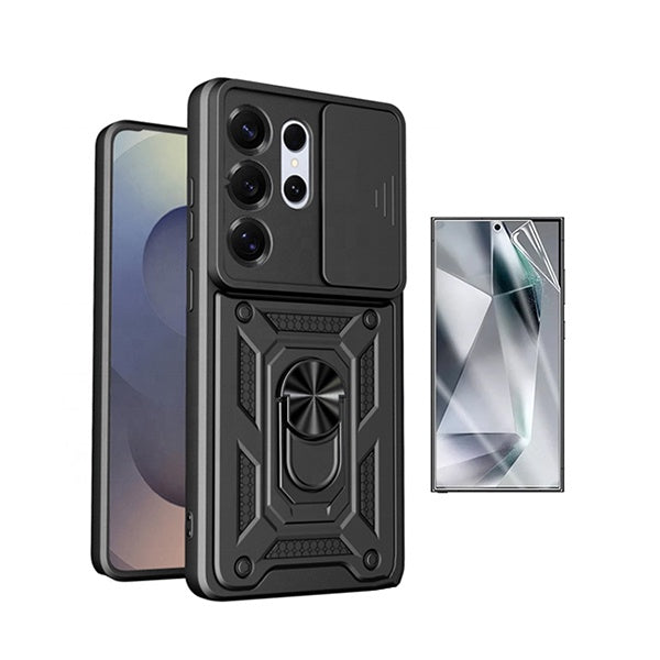 Kit Película Hydrogel Frente + Capa Magnetic Slide Window PHONECARE Para Samsung Galaxy S26 Ultra - Preto