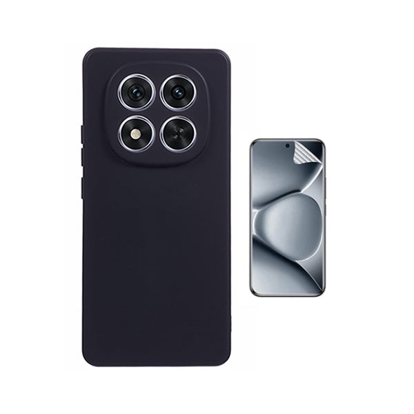 Kit Película Hydrogel Frente + Capa Silicone Líquido PHONECARE Para Xiaomi Redmi Note 15 Pro + Plus - Preto
