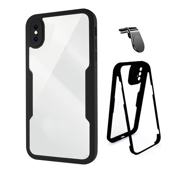 Kit Capa Anti-Crash 360 Protection + Suporte Magnético L Phonecare Para Apple iPhone XS Max  - Preto