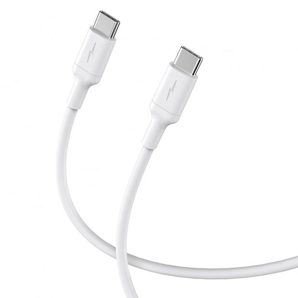 Cabo de Carga Rápida Type C - Type C 60W 3.0A 1m com Tecnologia PD Lekus para Apple MacBook Pro (16 polegadas, 2019) - Branco