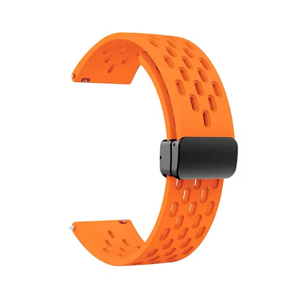 Bracelete MagneticBreathSilicon PHONECARE Para Garmin Approach S44 - Laranja