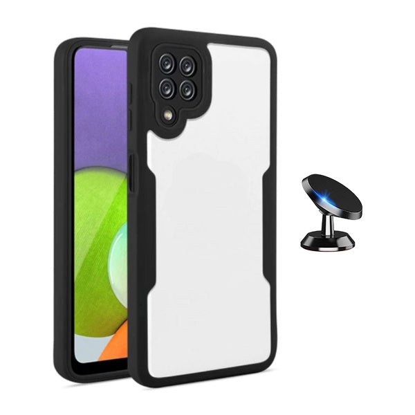 Kit Capa Anti-Crash 360 Protection + Suporte Magnético Phonecare Para Samsung Galaxy M53 - Preto