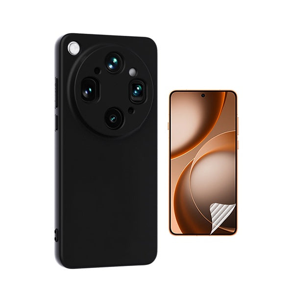 Kit Película Hydrogel Frente + Capa Silicone Líquido PHONECARE Para Oppo Find X9 Ultra - Preto