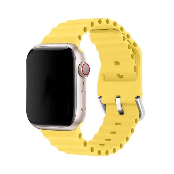 Bracelete Silicone Ocean Waves PHONECARE Para Apple Watch SE 3 - 40mm - Amarelo