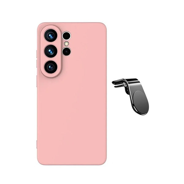 Kit Suporte L + Capa Silicone Líquido PHONECARE Para Samsung Galaxy S26 Ultra - Rosa