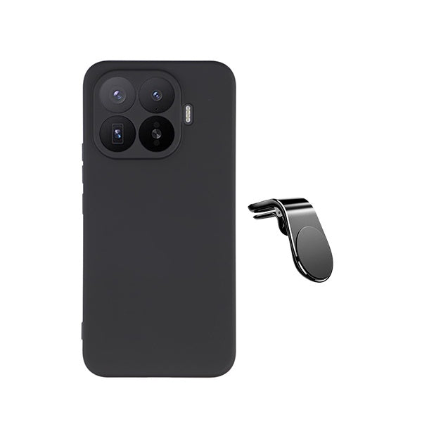 Kit Suporte L + Capa Silicone Líquido PHONECARE Para Xiaomi 17T Pro 5G - Preto