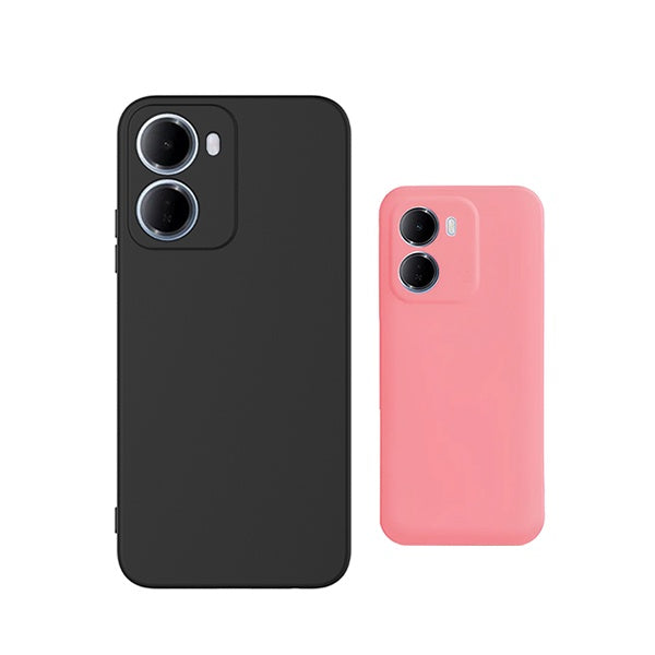 Kit 2x Capa Silicone Líquido PHONECARE Para Xiaomi Redmi 15a 5G - Preto / Rosa