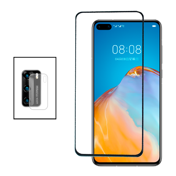 Kit Película de Camara Traseira + Vidro Temperado 5D Full Cover para Huawei P40 4G