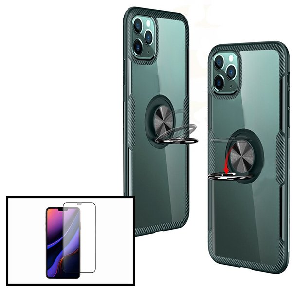 Kit Capa 3x1 Phonecare Clear Armor + Película de Vidro Temperado 5D Full Cover para iPhone XS Max