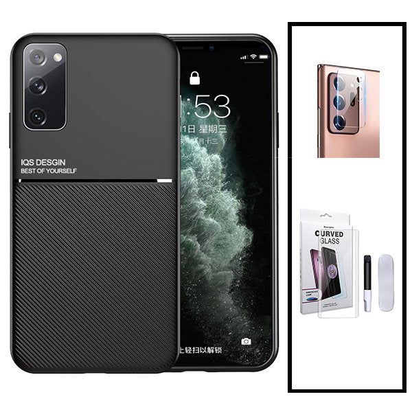 Kit Capa Magnetic Lux + Película de Vidro Nano Curved UV + Película de Câmara Traseira para Samsung Galaxy S20 FE