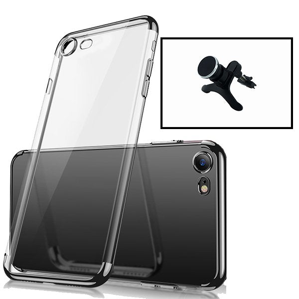 Kit Suporte Magnético de Carro Reforçado + Capa SlimArmor para iPhone Se New 2020 - Preto