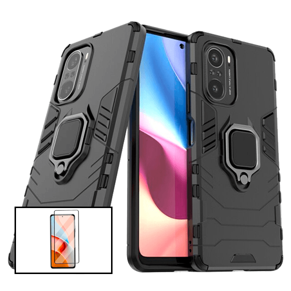 Kit Película de Vidro Temperado 5D Full Cover + Capa 3X1 Military Defender para Samsung Galaxy A52