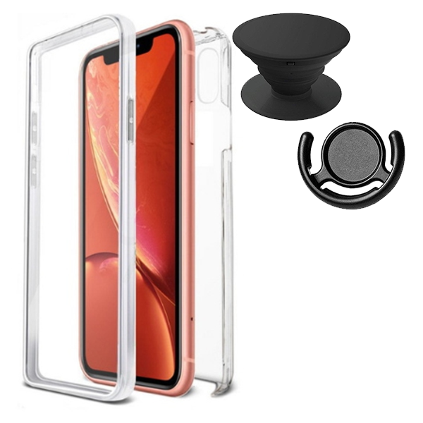 Kit Capa 3x1 360° Impact Protection + 1 GripHolder + 1 Suporte GripHolder Preto para iPhone SE New 2020