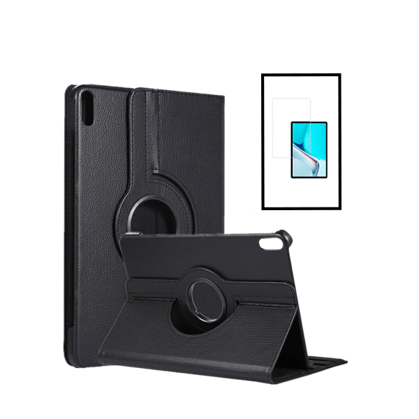 Kit Capa 360 Rotation Anti-Impact Protection + Película de Vidro Temperado 5D Full Cover para Huawei MatePad 10.4 (2022) - Preto