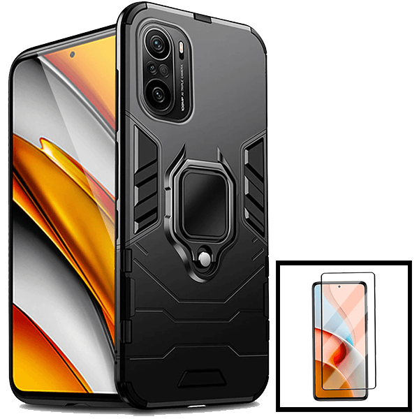 Kit Película de Vidro Temperado 5D Full Cover + Capa 3X1 Military Defender para Xiaomi Mi 11i