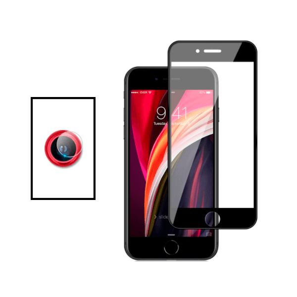 Kit Película de Camara Traseira + Vidro Temperado 5D Full Cover para iPhone SE 2022