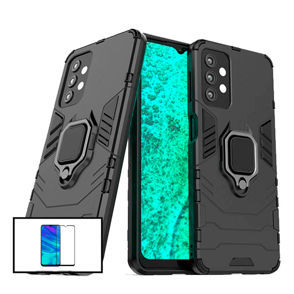 Kit Película de Vidro Temperado 5D Full Cover + Capa 3X1 Military Defender para Samsung Galaxy A52