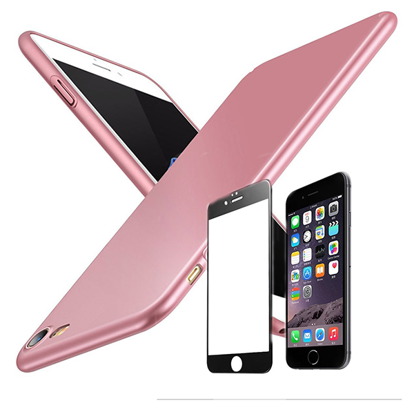 Kit Película de Vidro Temperado 5D Full Cover + Capa SlimShield para iPhone SE New 2020 - Rosa