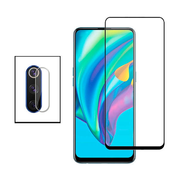 Kit Película de Camara Traseira + Vidro Temperado 5D Full Cover para Oneplus 7T Pro